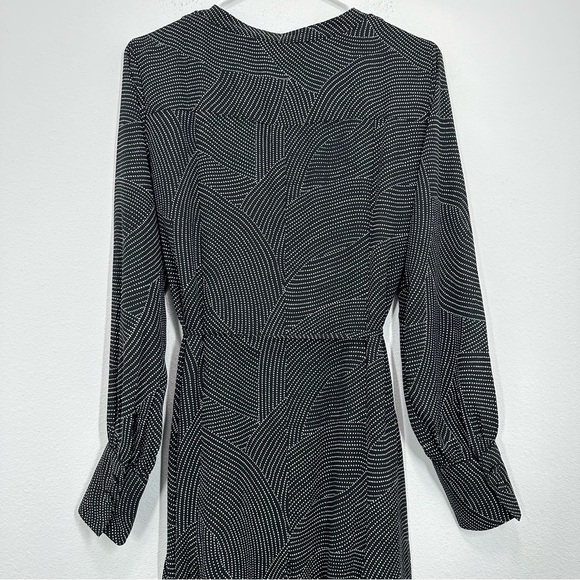 Madewell Tie-Waist Midi Dress in Dot Blouson Shirt Dress Button Down Casual Fall - Picture 11 of 12